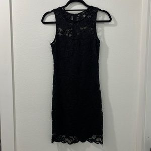 Ambiance Black lace heart shaped neckline dress size Medium